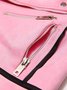 Pink Casual Zipper Binding Cropped Jacket
